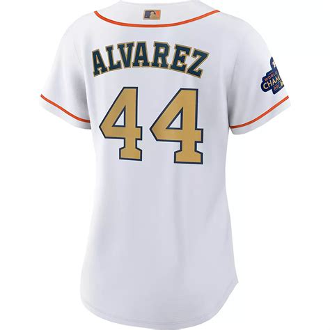 nike women's houston astros gold yordan alvarez replica jersey|yordan alvarez baseball jersey.